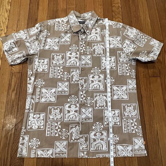 Vintage Quiksilver Shirt Mens Large Hawaiian Camp Beach Floral Surfer Tribal - Picture 12 of 14